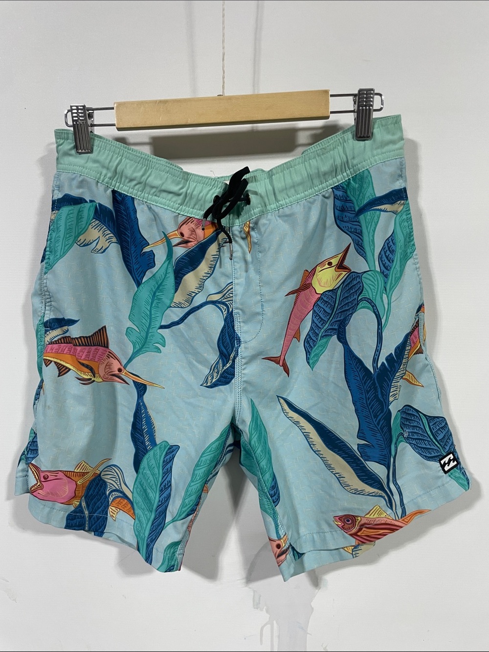 Billabong Men’s Light Blue Tropical Fish Board Shorts